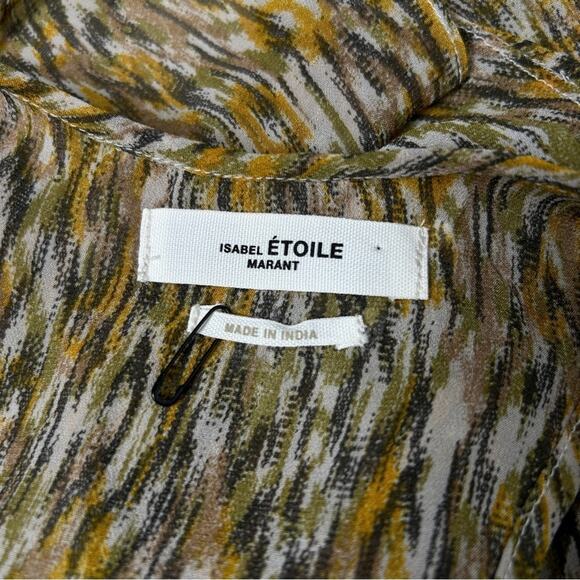 ISABEL MARANT ÉTOILE Top Womens Size 2 Boho Ruffle Asymmetrical Earthy Chic - Picture 8 of 10